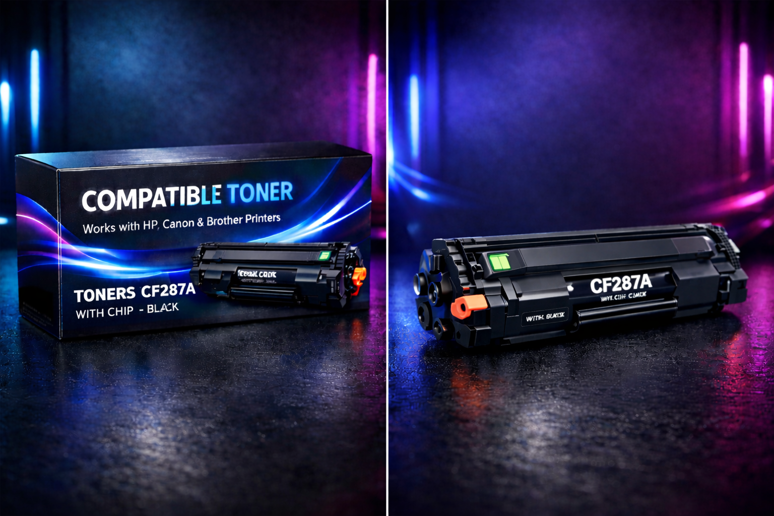 TONERS CF287A WITH CHIP - BLACK  | Compatible Toner