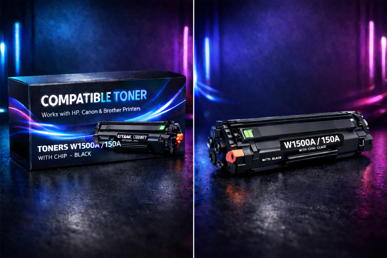TONERS W1500A/150A WITH CHIP - BLACK | Compatible Toner