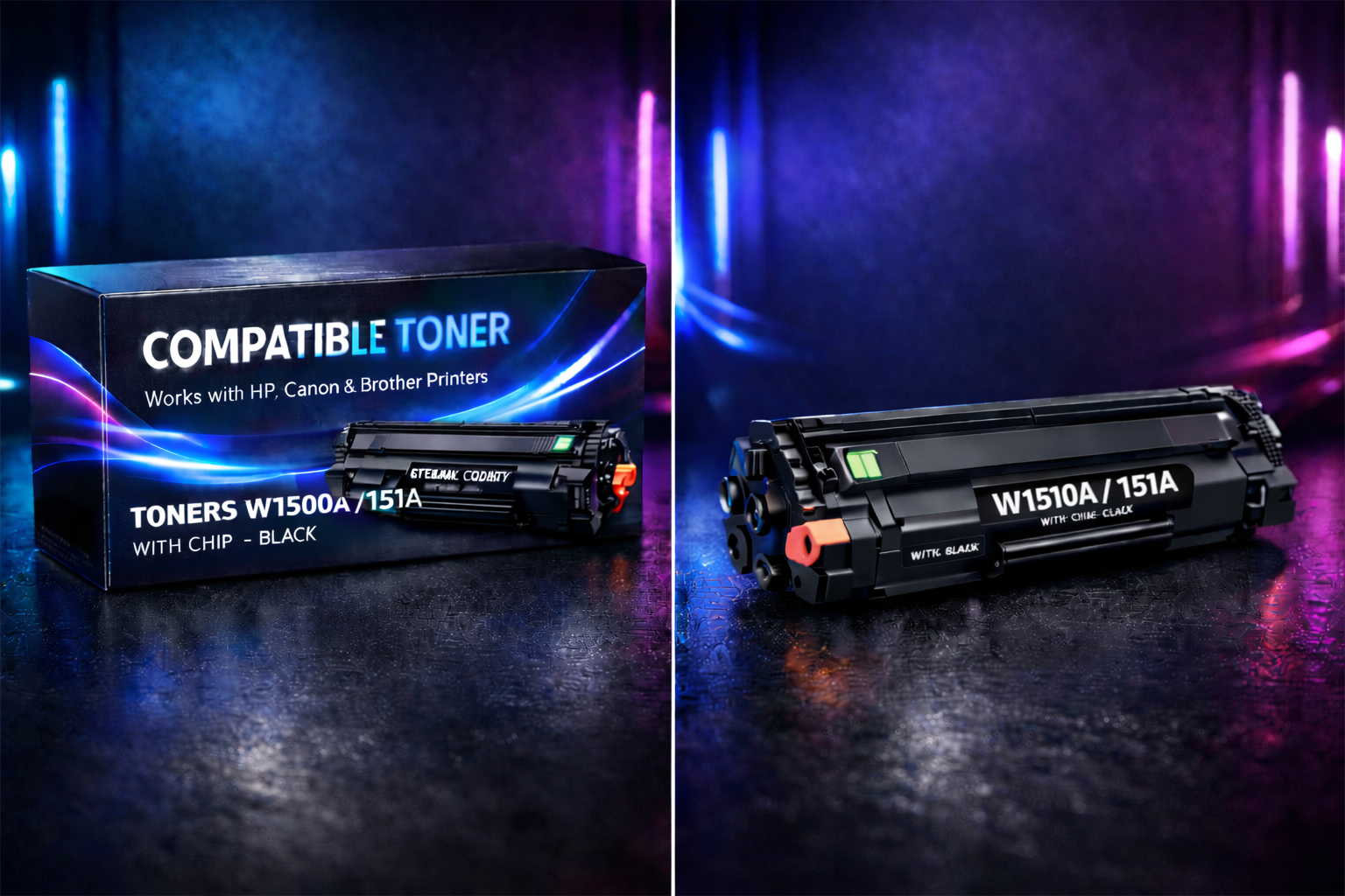 TONERS W1510A/151A WITH CHIP - BLACK | Compatible Toner