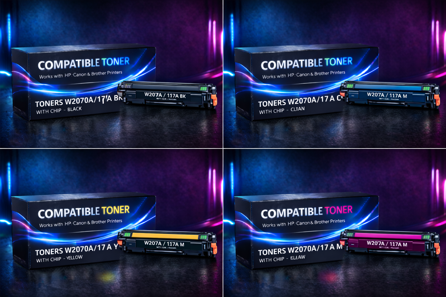 TONERS W2070A/117A WITH CHIP FULL SET | Compatible Toner