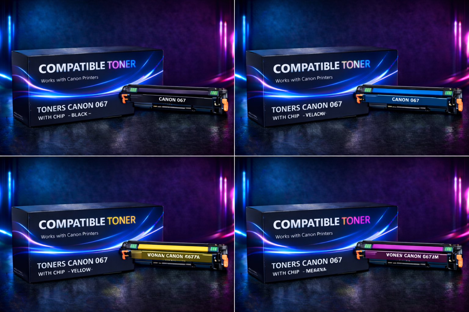 TONERS CANON 067  WITH CHIP | FULL SET  | Compatible Toner