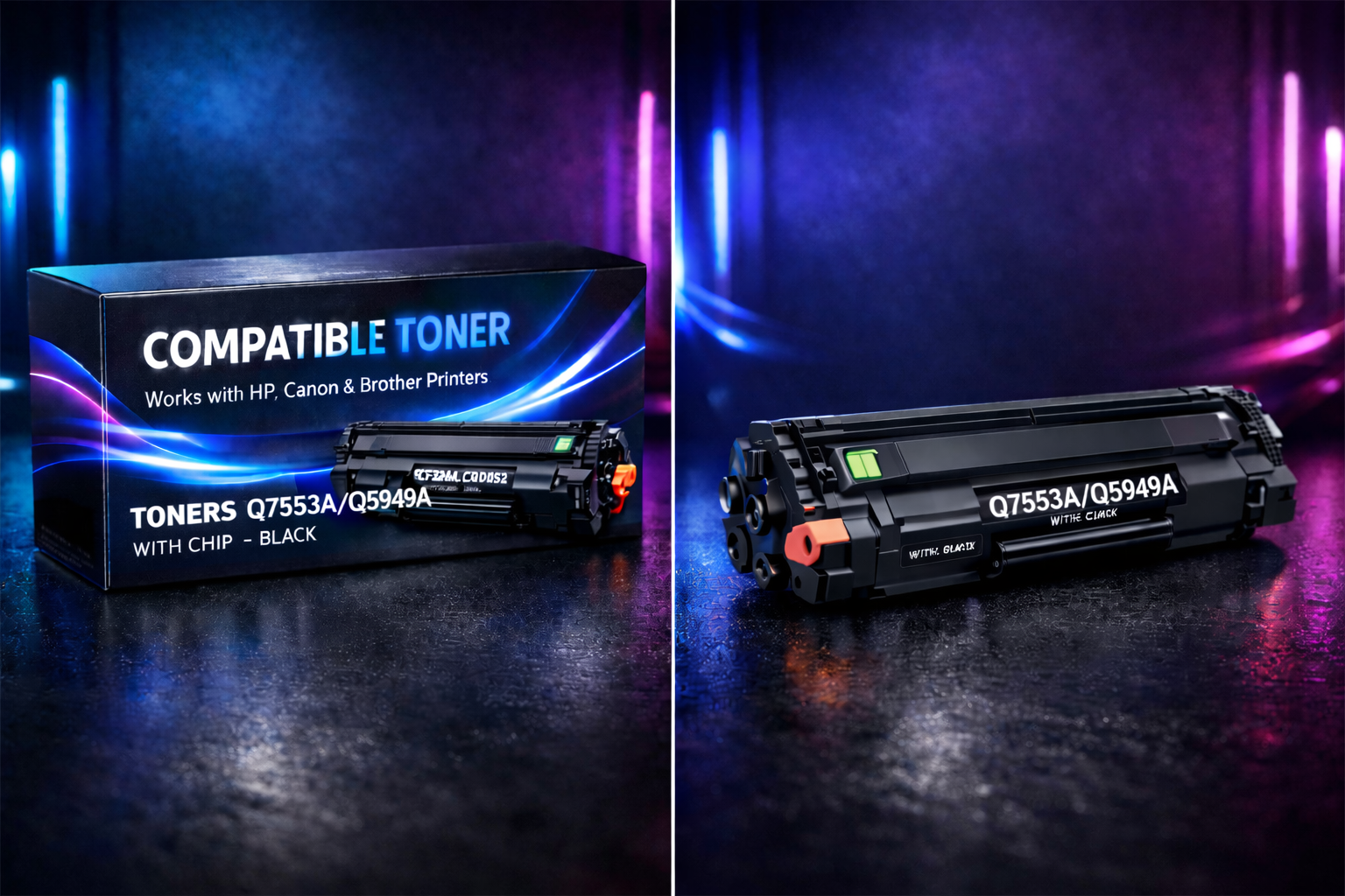 TONERS Q7553A/Q5949A  WITH CHIP - BLACK  | Compatible Toner