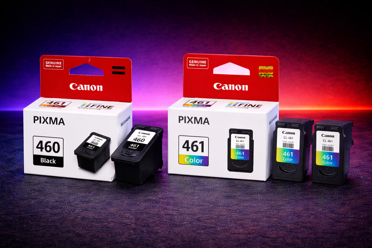 CANON PIXMA 461 COLOUR AND 460 BLACK |  High Yield Colour Genuine Ink Cartridge, Prints Up to 300 A4 Pages