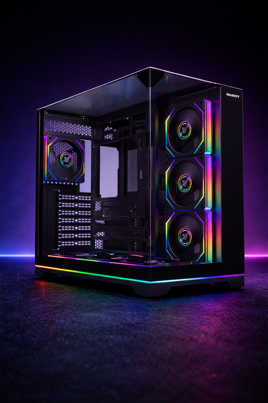 MAJESTY Space X Pro Gaming Desktop PC UNI (Intel core i5-14400F - NVIDIA RTX5060ti 8GB - B760-16GB DDR5 -M.2 1TB- Windows 11 Pro) Black